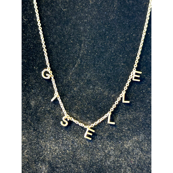 Personalized Name Necklace, 925 Sterling Silver, Giselle Choker Chain Brand New - Picture 1 of 9